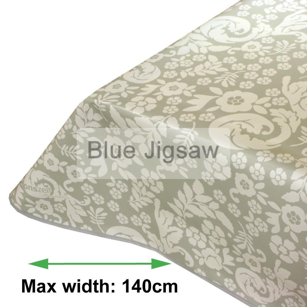 White Delight PVC Tablecloth With Rounded Corners & Bias Binding