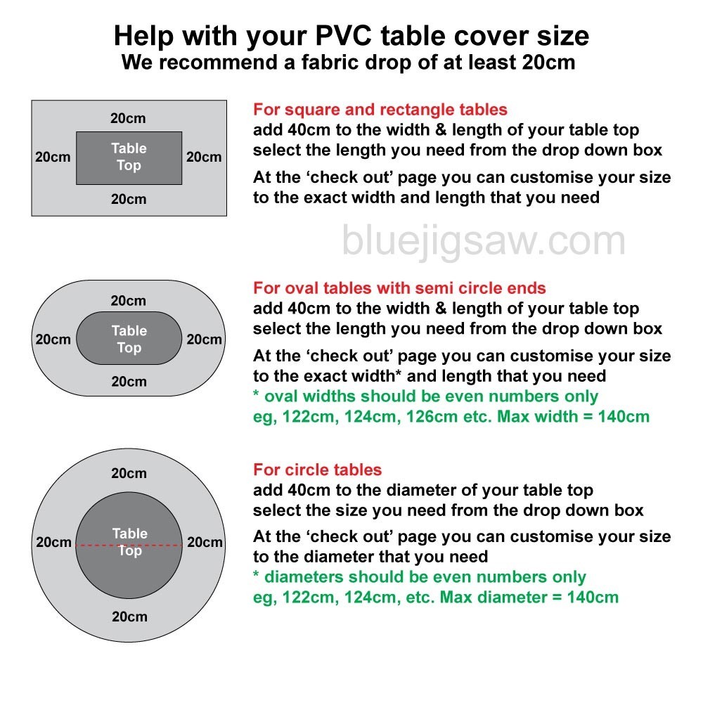 Metallic Steel Vinyl PVC Tablecloth Size Help