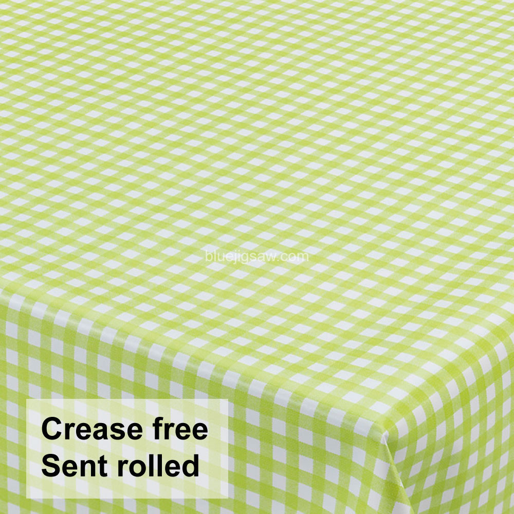 Lime Green Check PVC Tablecloth