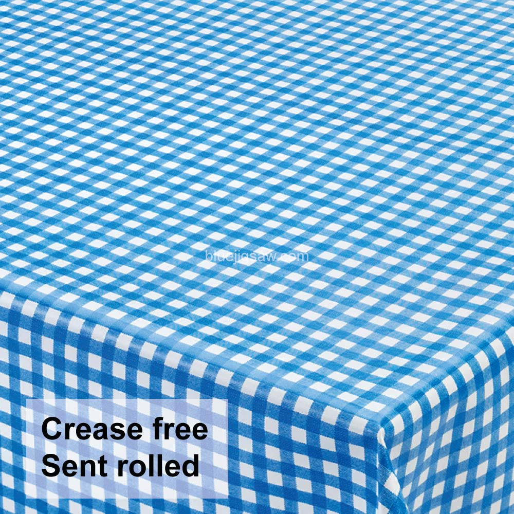 Blue Check PVC Tablecloth