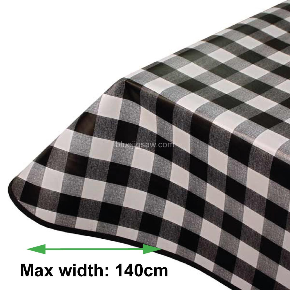 Black Check PVC Tablecloth
