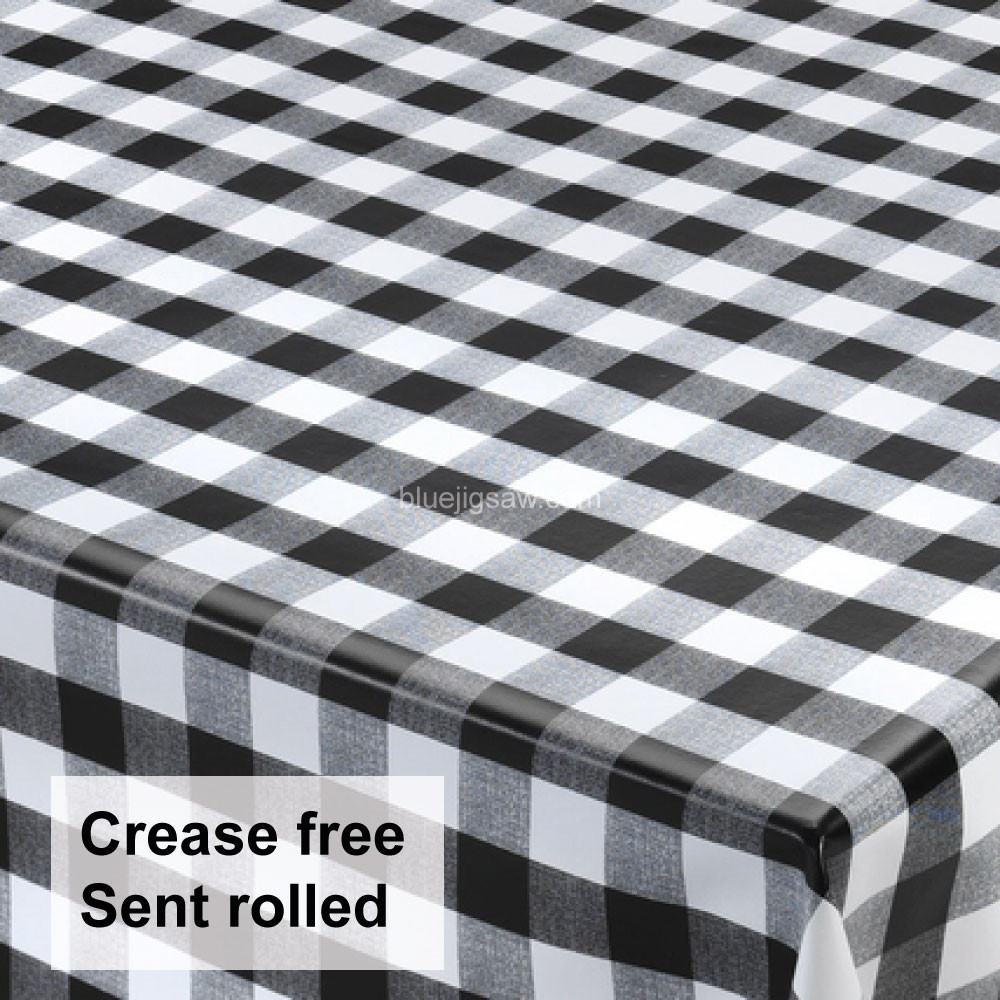 Black Check PVC Tablecloth