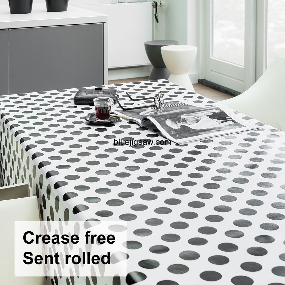 Black & White Spotty PVC Tablecloth