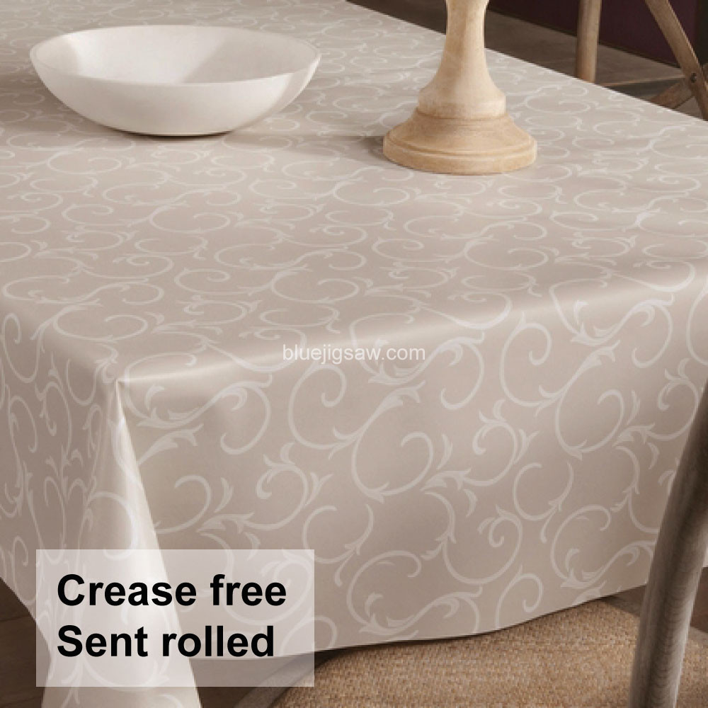 Scroll Smoke PVC Tablecloth