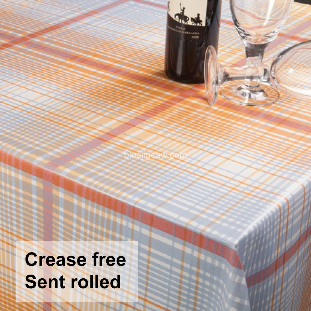 Terracotta Lines PVC Tablecloth