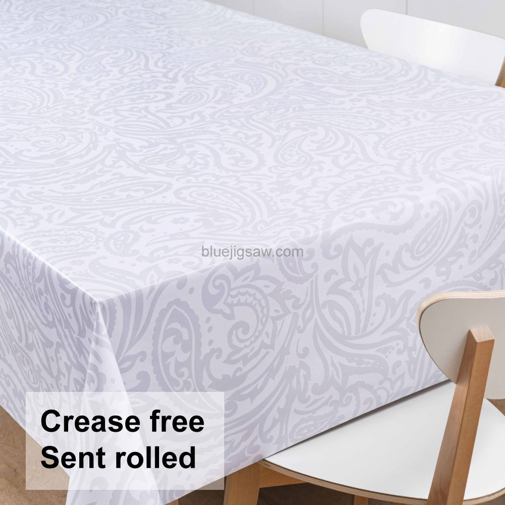 Ornate Grey PVC Tablecloth