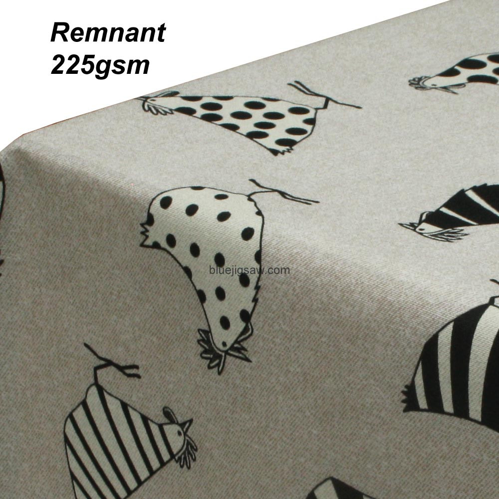 REMNANT Chickens Acrylic Coated Fabric