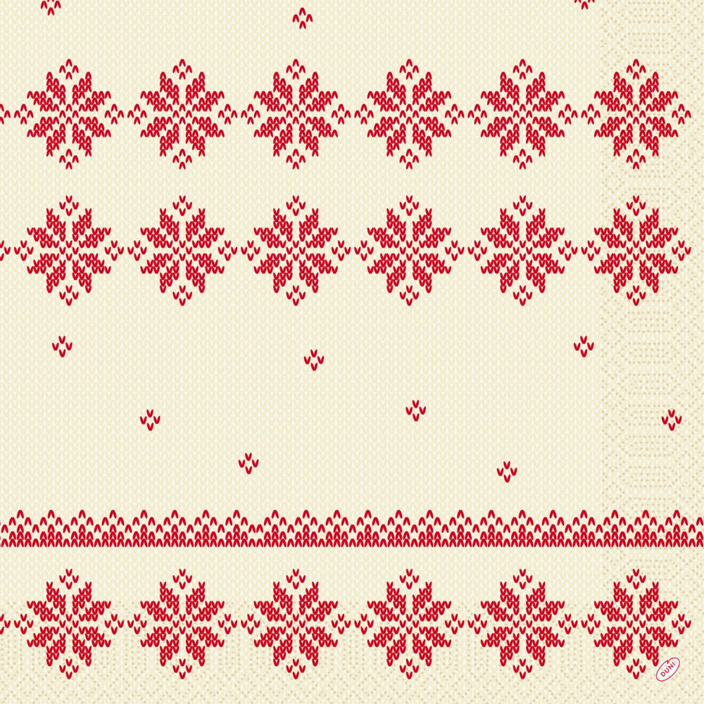 Duni Christmas Knitted Traditioin Napkin 3ply 40cm