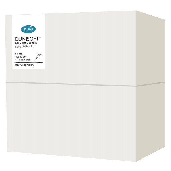 Dunisoft&reg; Napkin White 40cm, 8-Fold