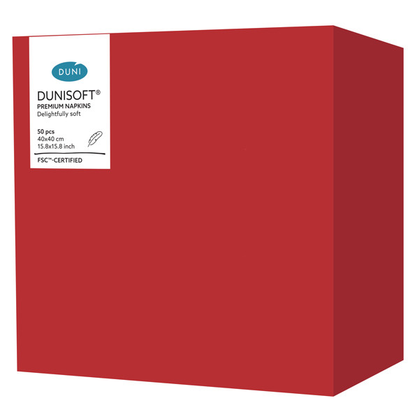 Dunisoft&reg; Napkin Red 40cm, 8-Fold