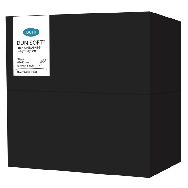Dunisoft&reg; Napkin Black 40cm, 8-Fold
