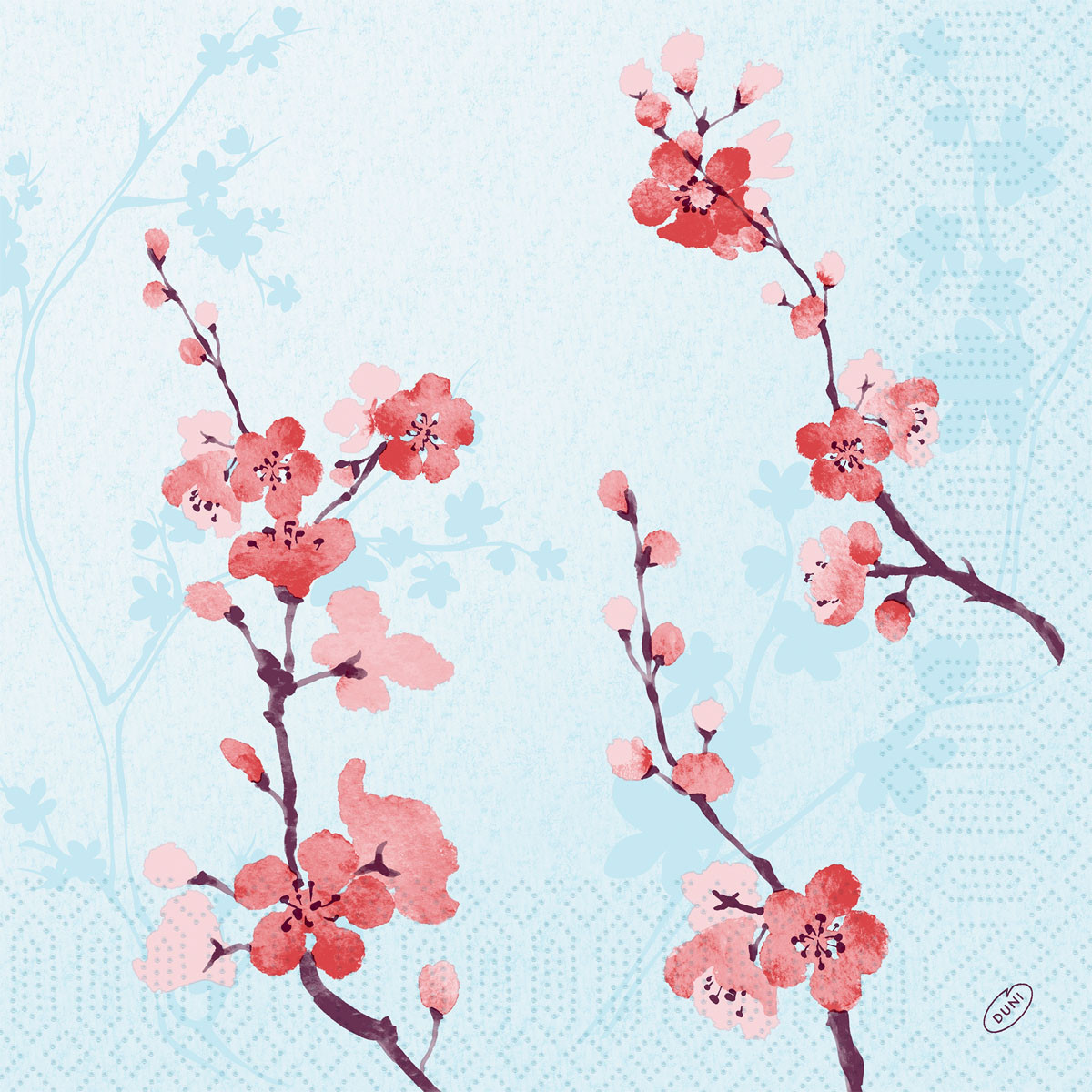 Cherry Breeze Blue Napkin, 3ply 40cm