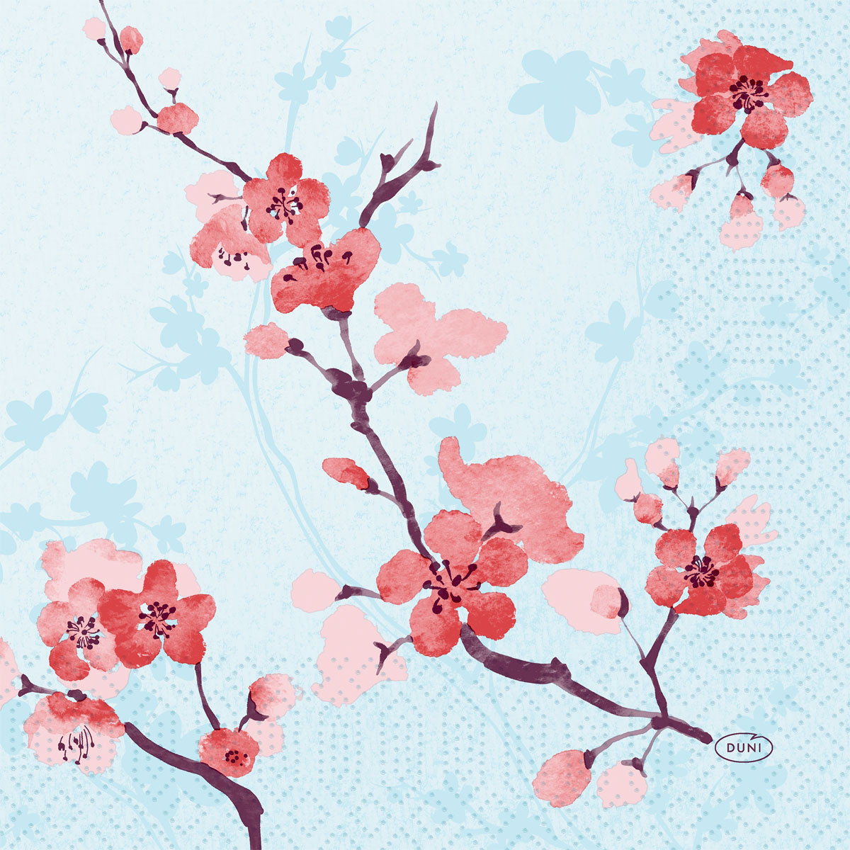 Cherry Breeze Blue 3ply Tissue Napkin 33cm