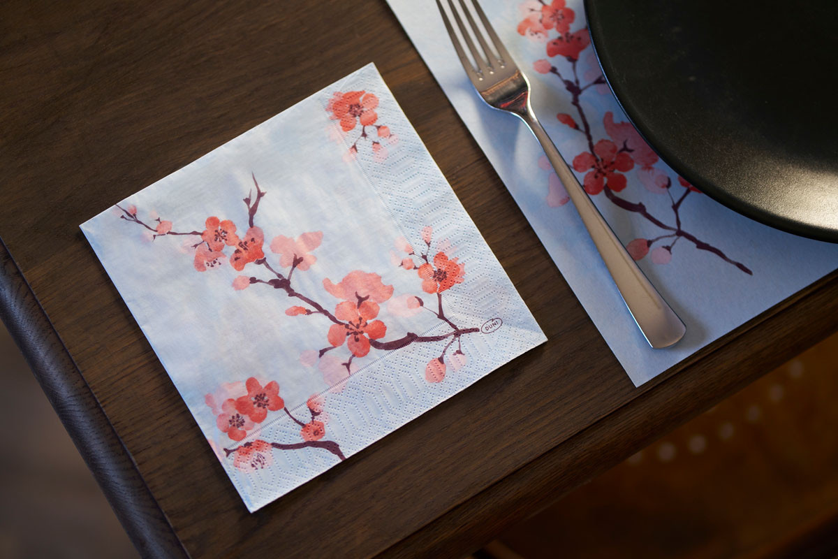 Cherry Breeze Blue 3ply Tissue Napkin 33cm