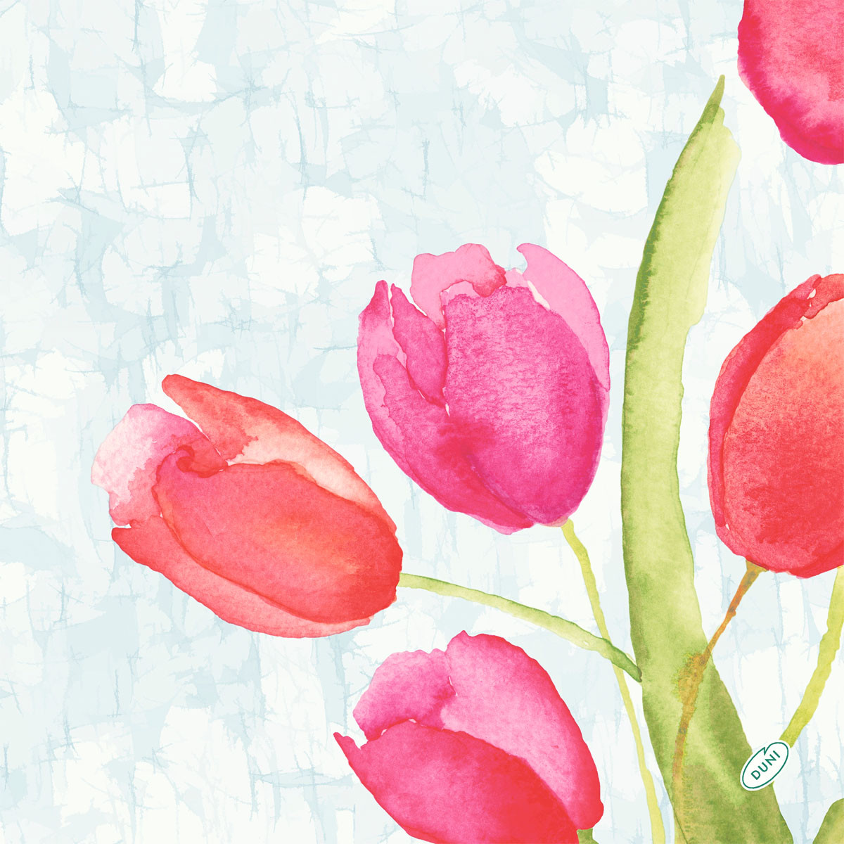 Dunisoft&reg; Napkin Painted Tulips 40cm