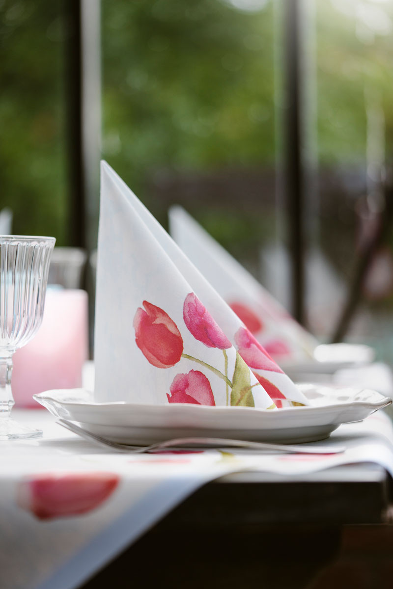 Dunisoft&reg; Napkin Painted Tulips 40cm