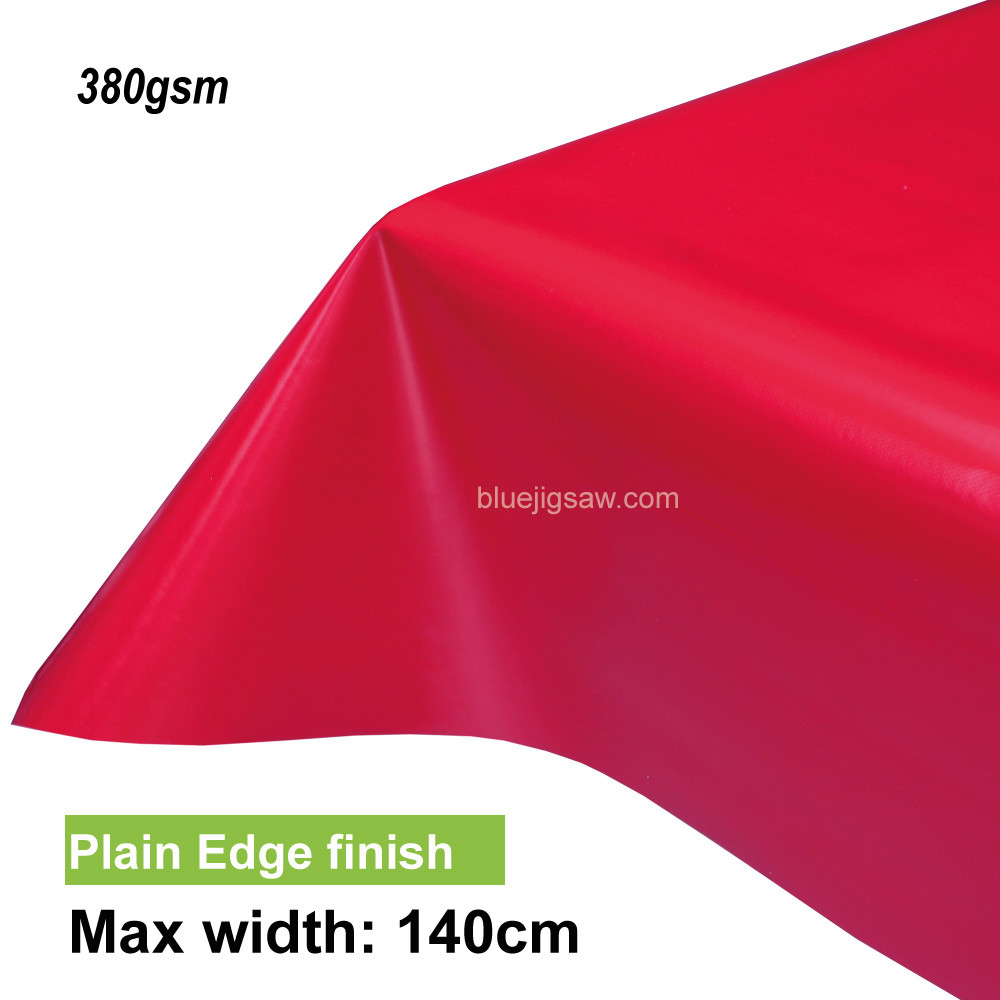 Post Box Red PVC Tablecloth with plain edge finish