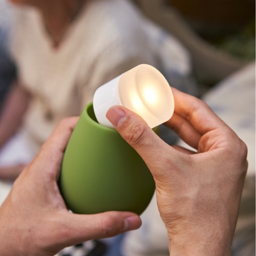 Duni Tropical Candle Holder Leaf Green with LED Mini lamp