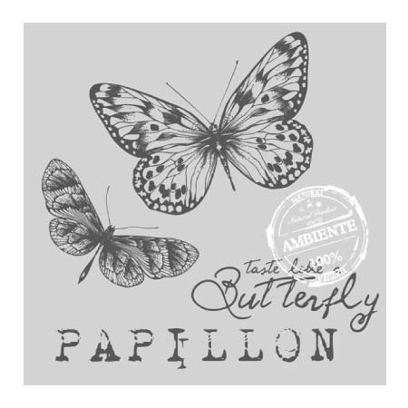 Ambiente 3ply 33cm Paper Napkins, Papillon Grey