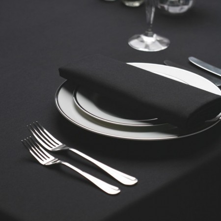 Black Spun Polyester Tablecloth