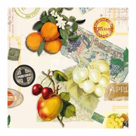 Ambiente 3ply 33cm Paper Napkins, Mix Of Fruit White