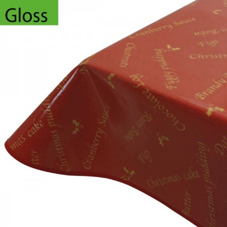 Christmas Burgundy, Gloss Oilcloth Tablecloth