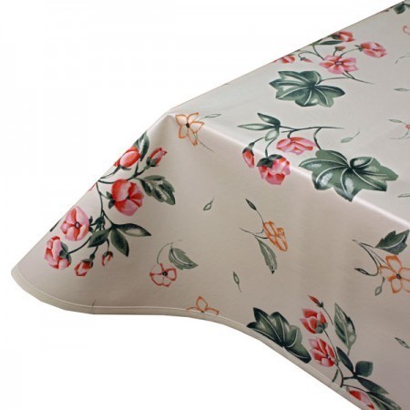 Pink Floral Wipeclean PVC Tablecloth