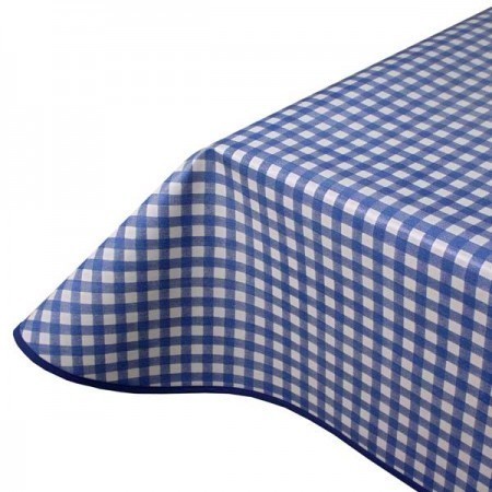 Mid Blue Gingham 10mm Wipeclean PVC Tablecloth