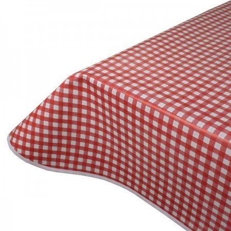Mid Red Gingham 10mm Wipeclean PVC Tablecloth