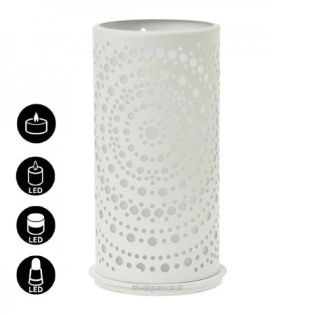 Duni Billy Candle Holder, White, 140mm x Ø75mm