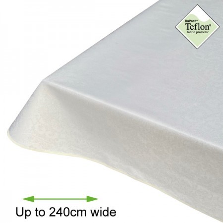 Vienna White Acrylic Coated Tablecloth