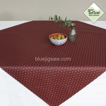 Wipeclean Slipcover, Polka Dot Claret