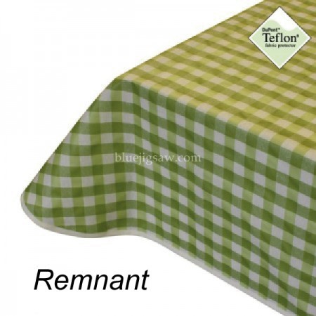 Acrylic Coated Fabric Remnant, 15mm Gingham Green 155cm x 199cm