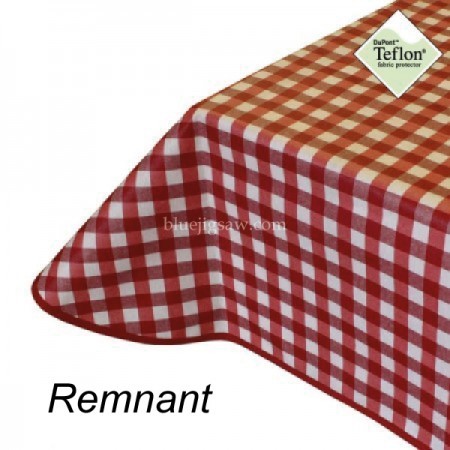 Acrylic Coated Fabric Remnant, 15mm Gingham Red 135cm x 183cm