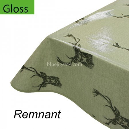 Gloss PVC Oilcloth Remnant, Stags