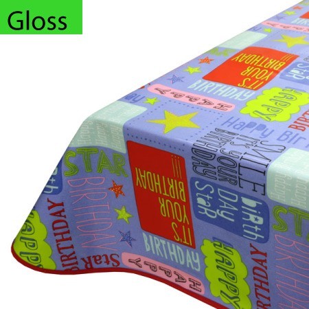Gloss PVC Oilcloth Remnant, Birthday 132cm x 153cm