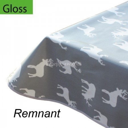 Gloss PVC Oilcloth Remnant, Rudolph Reindeer