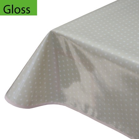 Gloss PVC Oilcloth Remnant, stars Taupe 132cm x 319cm