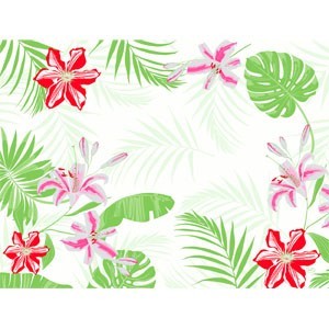 Tropical Lily Paper Placemat, 30cm x 40cm