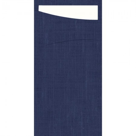 Duni Sacchetto® Dunisoft® Dark Blue, White Napkin