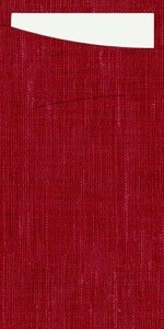 Duni Sacchetto® Dunisoft® Bordeaux, White Napkin