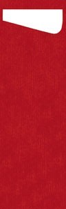 Duni Sacchetto® Slim Dunisoft® Red, White Napkin