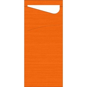 Duni Sacchetto® Tissue, Sun Orange, White Napkin