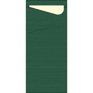 Duni Sacchetto® Tissue, Dark Green, Cream Napkin