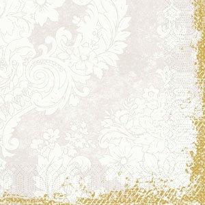 Duni Tissue Design Napkin, 3ply 40cm x 40cm, Royal White
