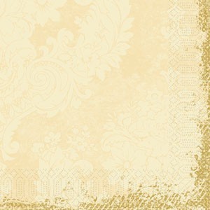 Duni Tissue Design Napkin, 3ply 40cm x 40cm, Royal Cream