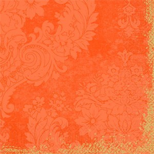 Duni Tissue Design Napkin, 3ply 40cm x 40cm, Royal Sun Orange