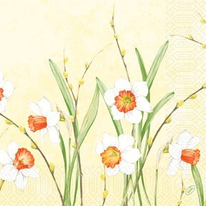 Duni Tissue Design Napkin, 3ply 40cm x 40cm, Daffodil Joy