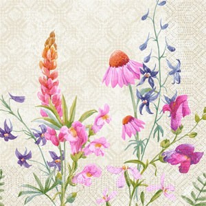 Duni Tissue Design Napkin, 3ply 40cm x 40cm, Floret