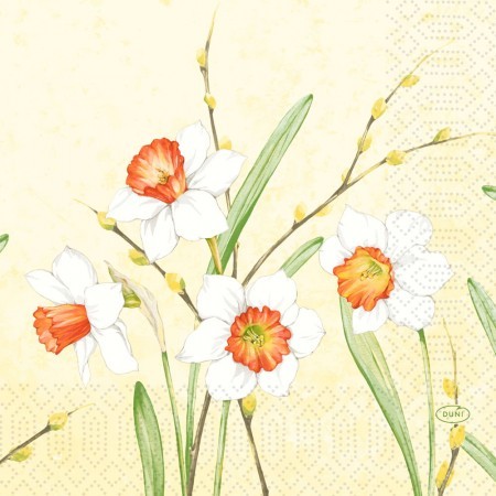 Duni Daffodil Joy 3ply Tissue Napkins 33cm x 33cm